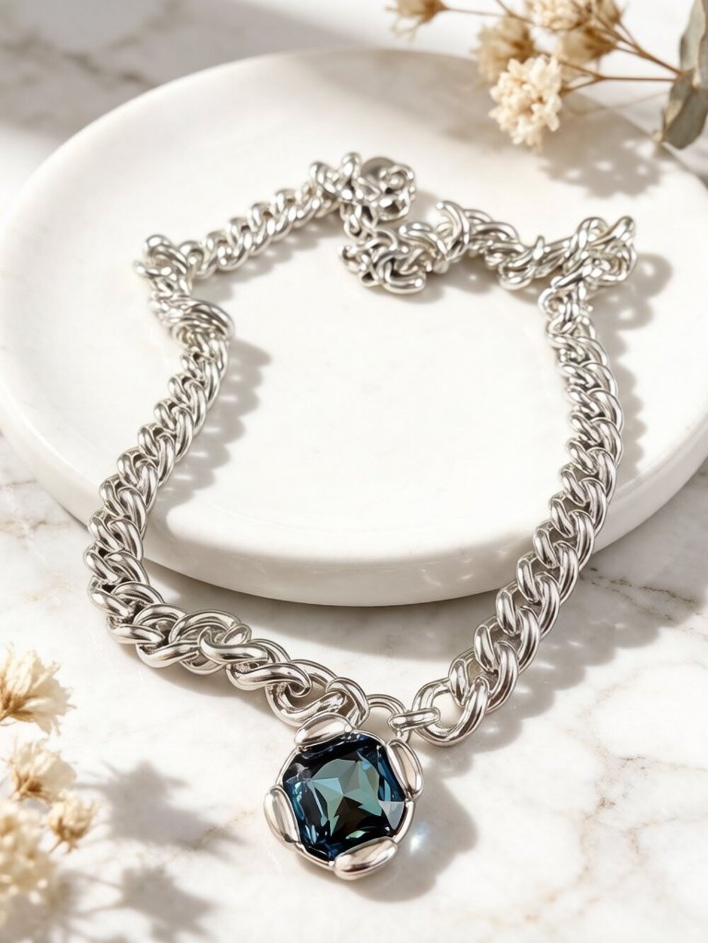 UNO de 50 women's necklace, high-end blue crystal, high-quality, niche